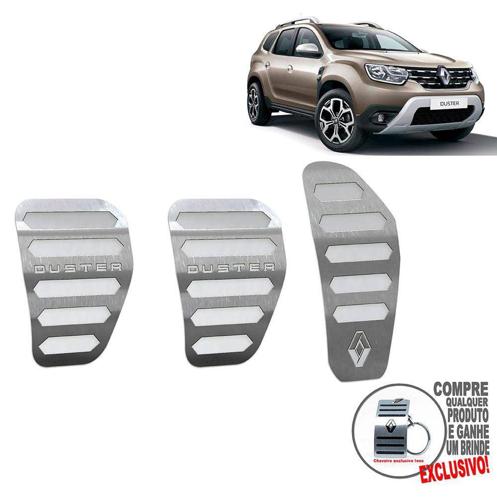 Pedaleira Manual Aço Inox Renault Duster 2021 Prata