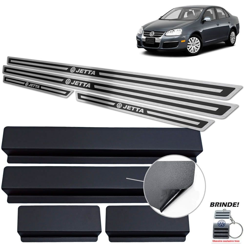 Soleiras Preto Alto Relevo Volkswagen Jetta 2007 a 2010