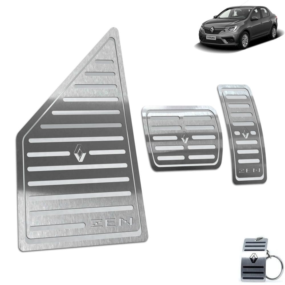 Descanso + Pedaleira Automático Renault Logan Zen Prata