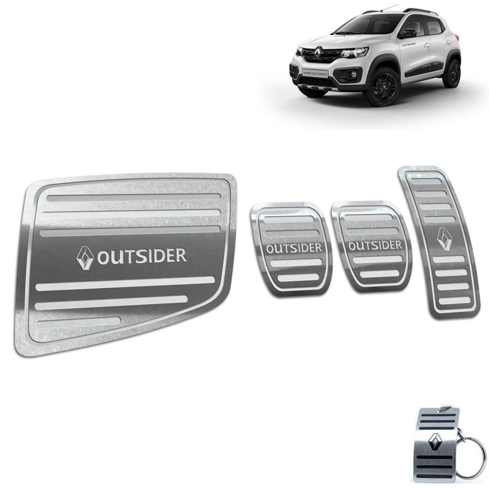 Descanso + Pedaleira Manual Kwid Outsider Prata