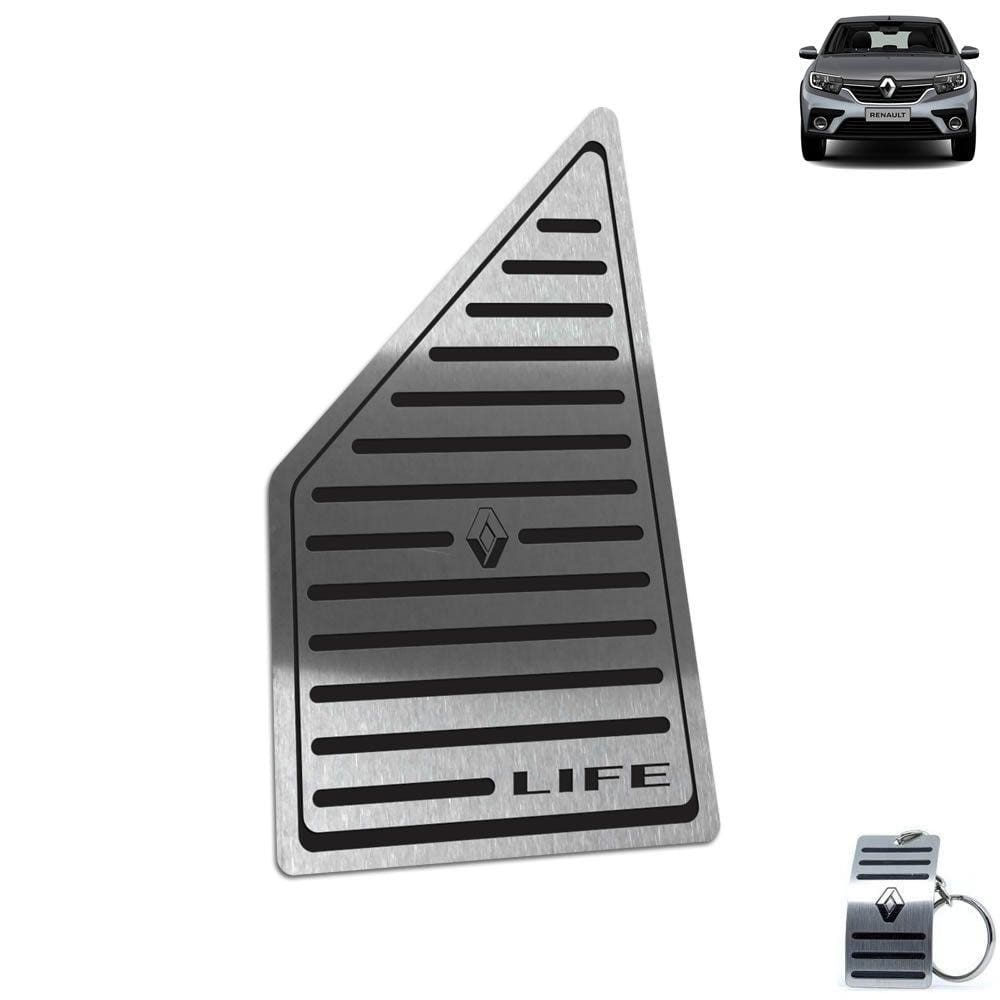 Descanso De Pé Aço Inox Renault Logan Life Preto