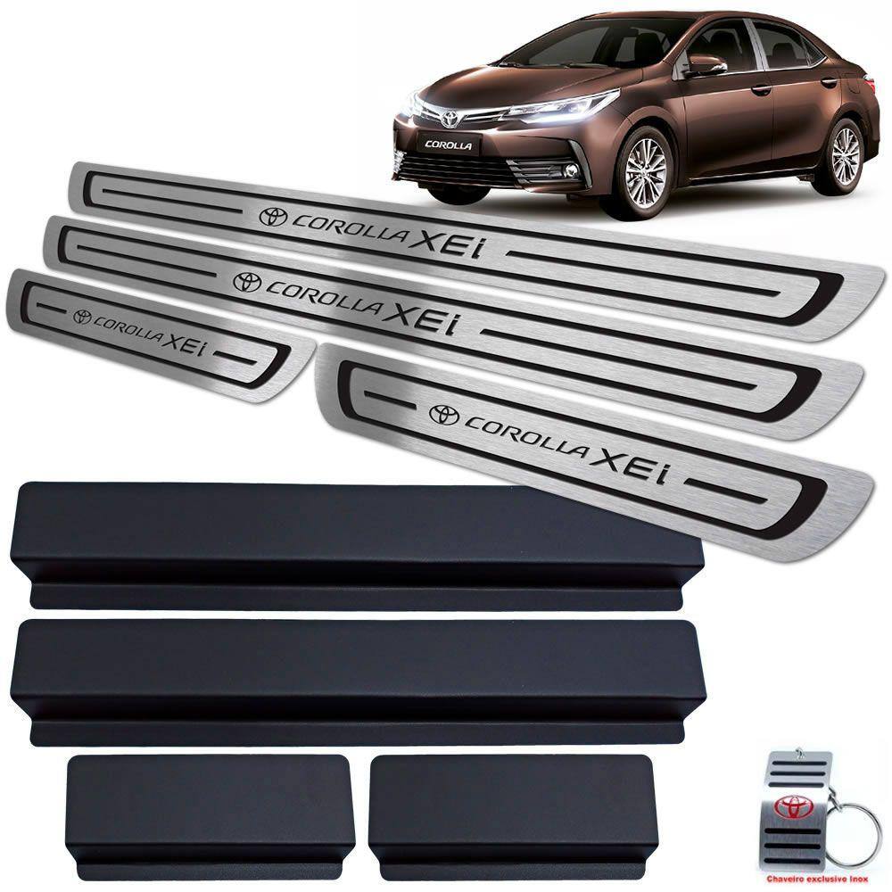 Soleiras Toyota Corolla Xei 2014/2019 Preto Baixo Relevo