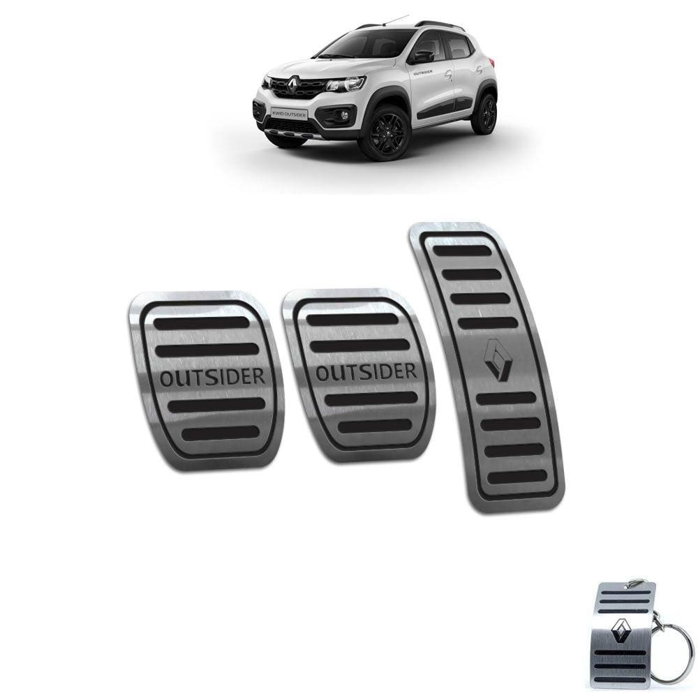 Pedaleira Manual Aço Inox Renault Kwid Outsider Preto