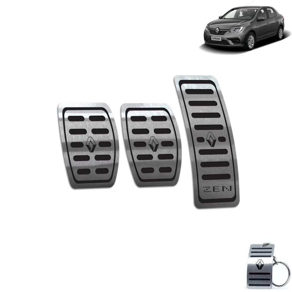 Pedaleira Manual Aço Inox Renault Logan Zen Preto