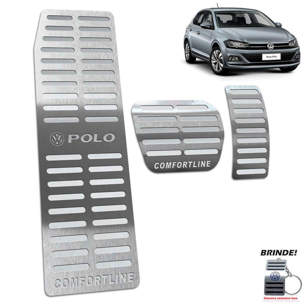 Descanso de Pé + Pedaleira Polo Comfortline 2018 2020 Prata