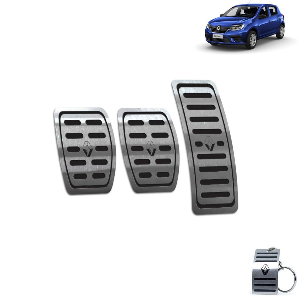 Pedaleira Manual Aço Inox Renault Sandero 2020 Preto