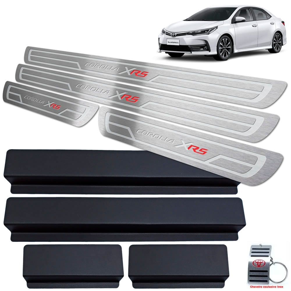 Soleiras Toyota Corolla Xrs 2014 A 2019 Prata Baixo Relevo