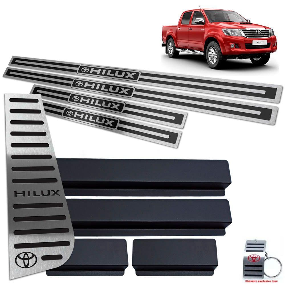 Descanso + Soleiras Preto Alto Relevo Hilux 2012 A 2015