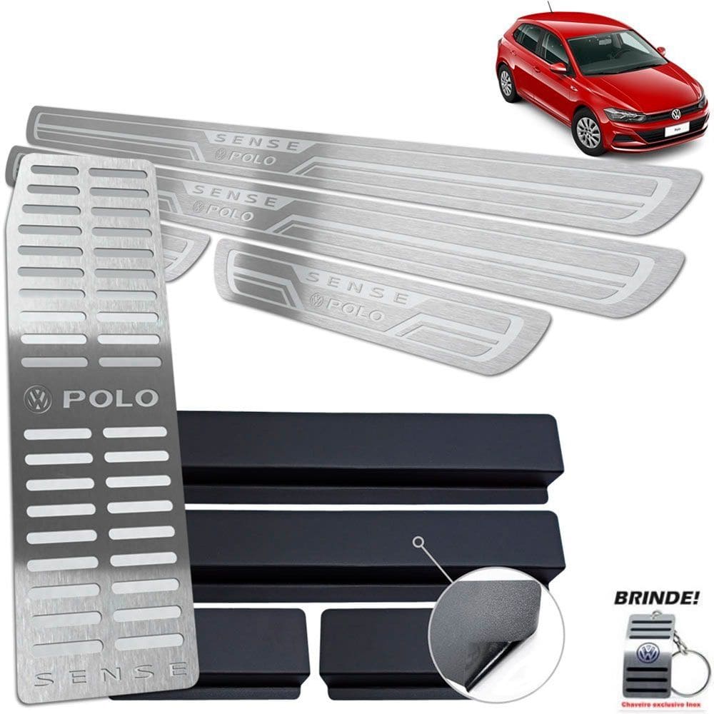 Descanso + Soleiras Prata Baixo Relevo Polo Sense Aço inox