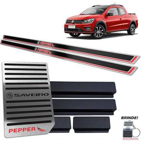 Descanso Soleira Preto Alto Relevo Saveiro Pepper 2018 2020