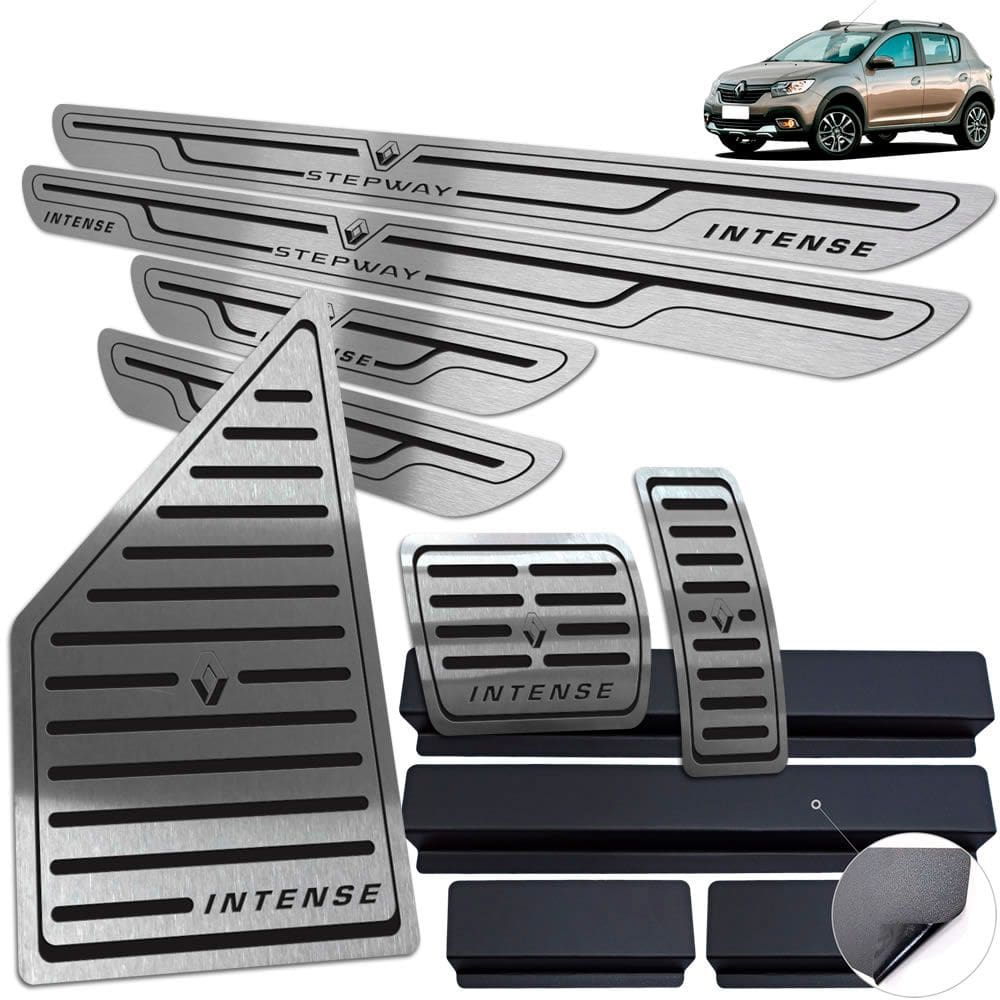 Pedaleira Soleira Descanso Sandero Stepway Intense Preto