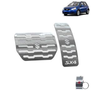 Pedaleira Automático Aço Inox Suzuki SX4 2010 A 2015 Prata