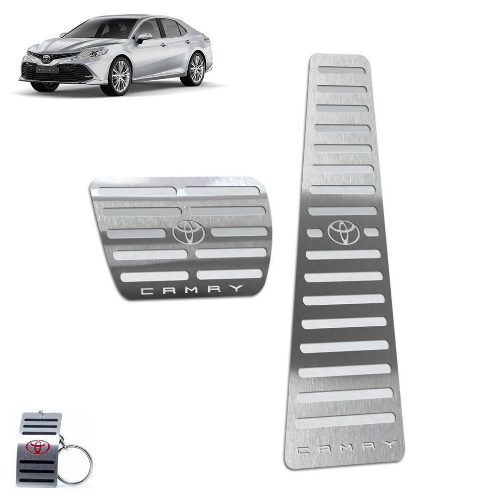 Pedaleira Automático Aço Inox Toyota Camry 2018 A 2020 Prata
