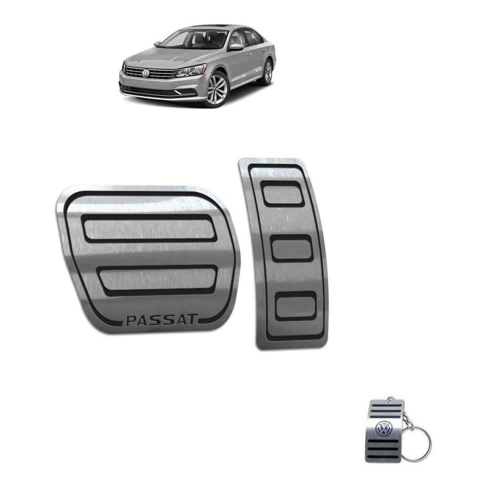 Pedaleiras Aço Inox Passat Highline  2017 a 2019 Preto