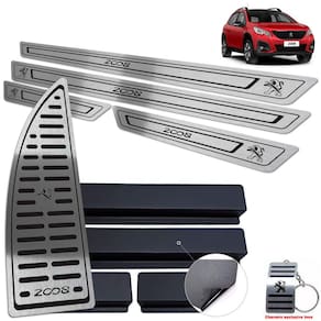 Soleira + Descanso Peugeot 2008 2020 2021 Preto Baixo Relevo