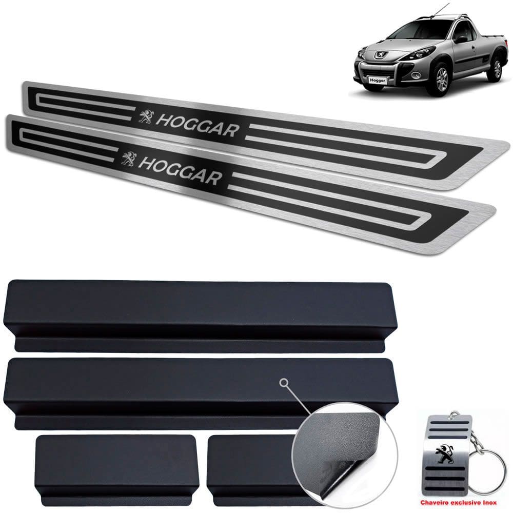 Soleira Porta Preto Alto Relevo Peugeot Hoggar 2010 A 2014