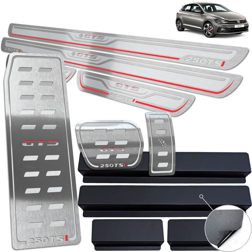 Descanso + Pedaleira + Soleira Prata AR Polo GTS 250 TSI