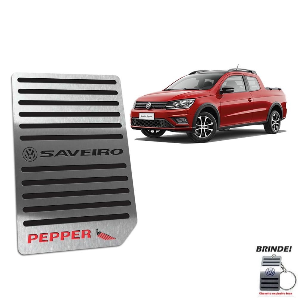 Descanso De Pé Em Aço Inox Saveiro Pepper 2018 A 2020 Preto