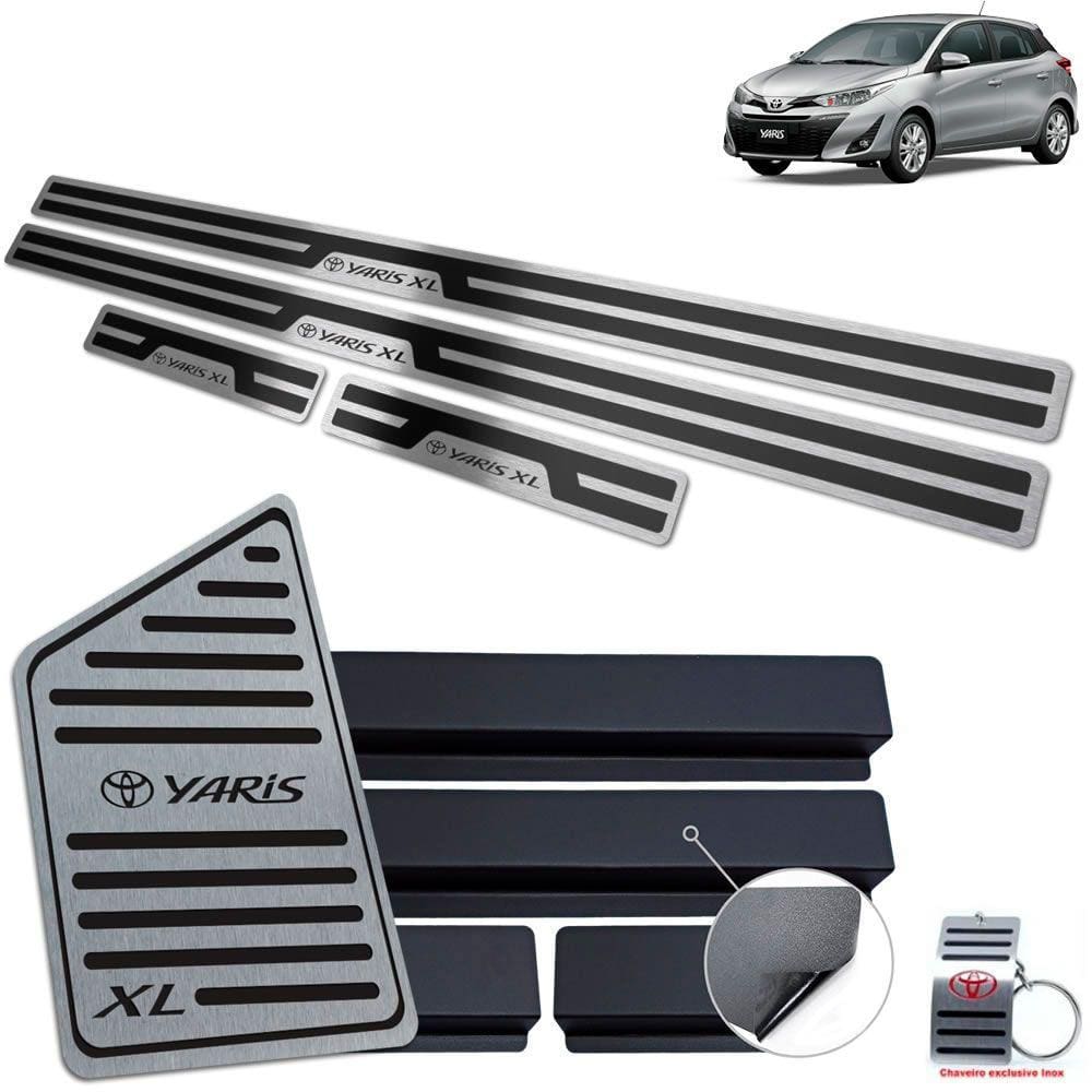 Soleira + Descanso Yaris XL 2019 -2022 Preto Alto Relevo