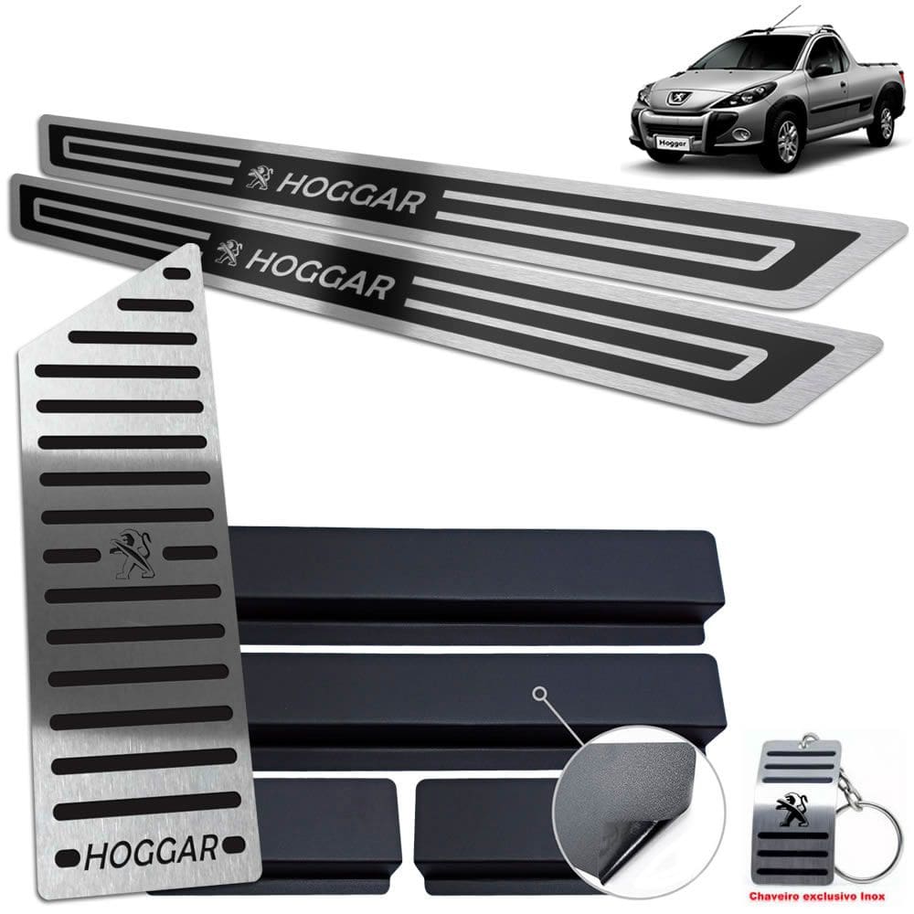 Descanso + Soleira Peugeot Hoggar Preto Alto Relevo