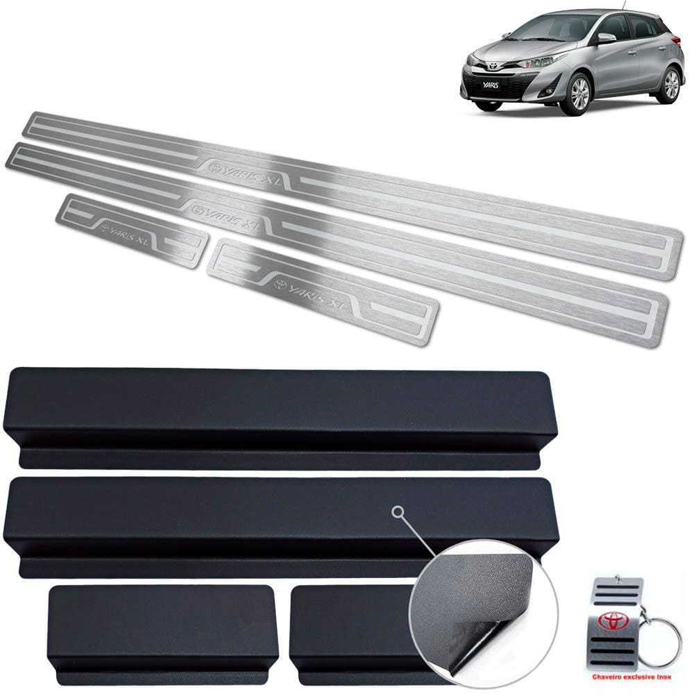 Soleira Inox Baixo Relevo Prata Toyota Yaris XL 2019-2022
