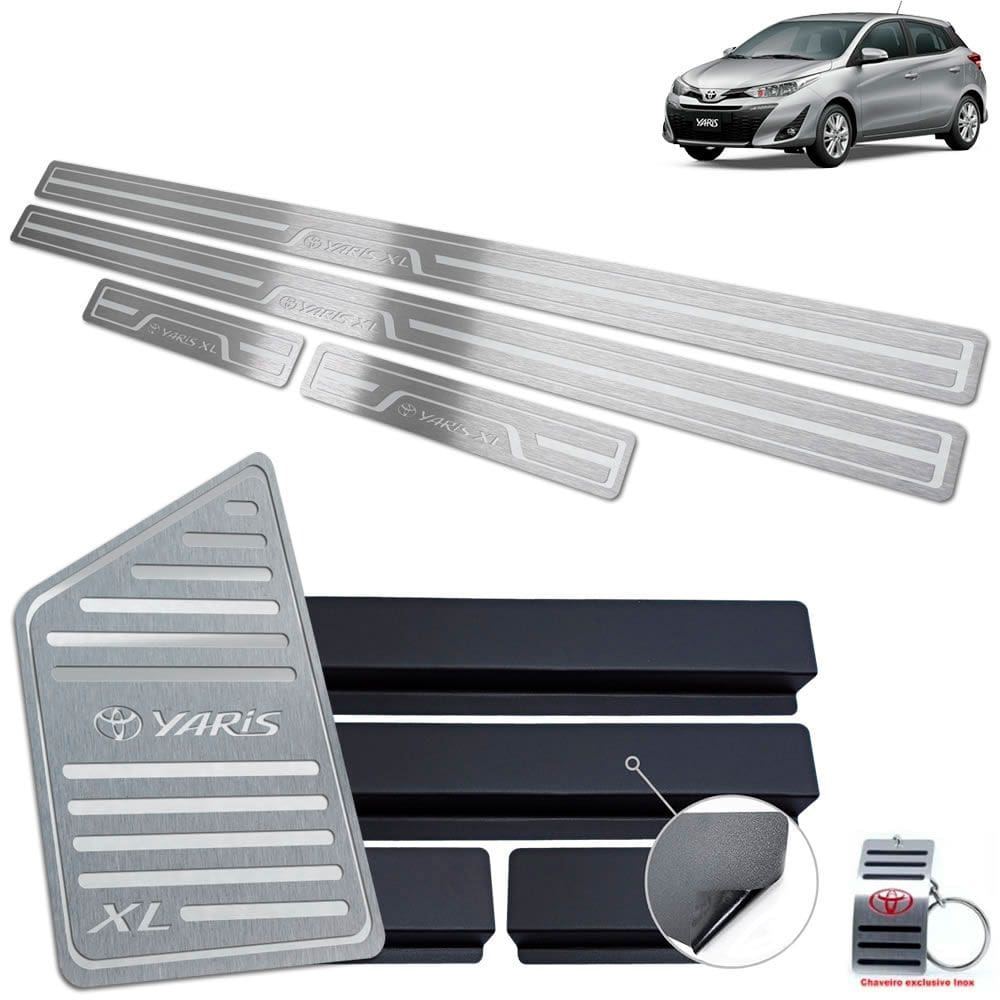 Soleira + Descanso Yaris XL 2019-2022 Prata Baixo Relevo