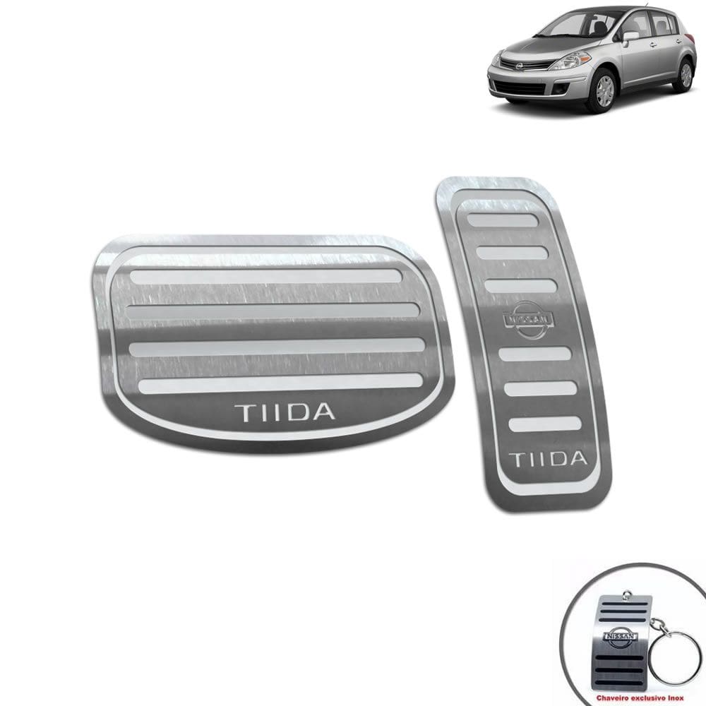 Pedaleira Automático Aço Inox Nissan Tiida 2008 A 2013 Prata