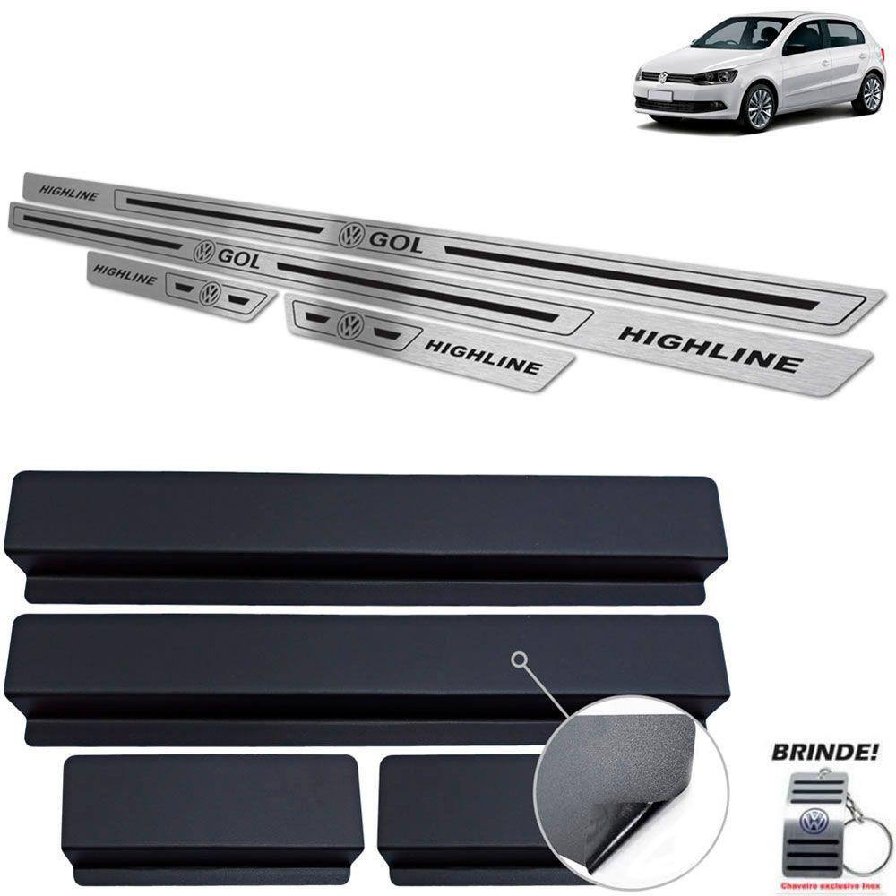 Soleira Volkswagen Gol Highline G6 G7 Preto Baixo Relevo