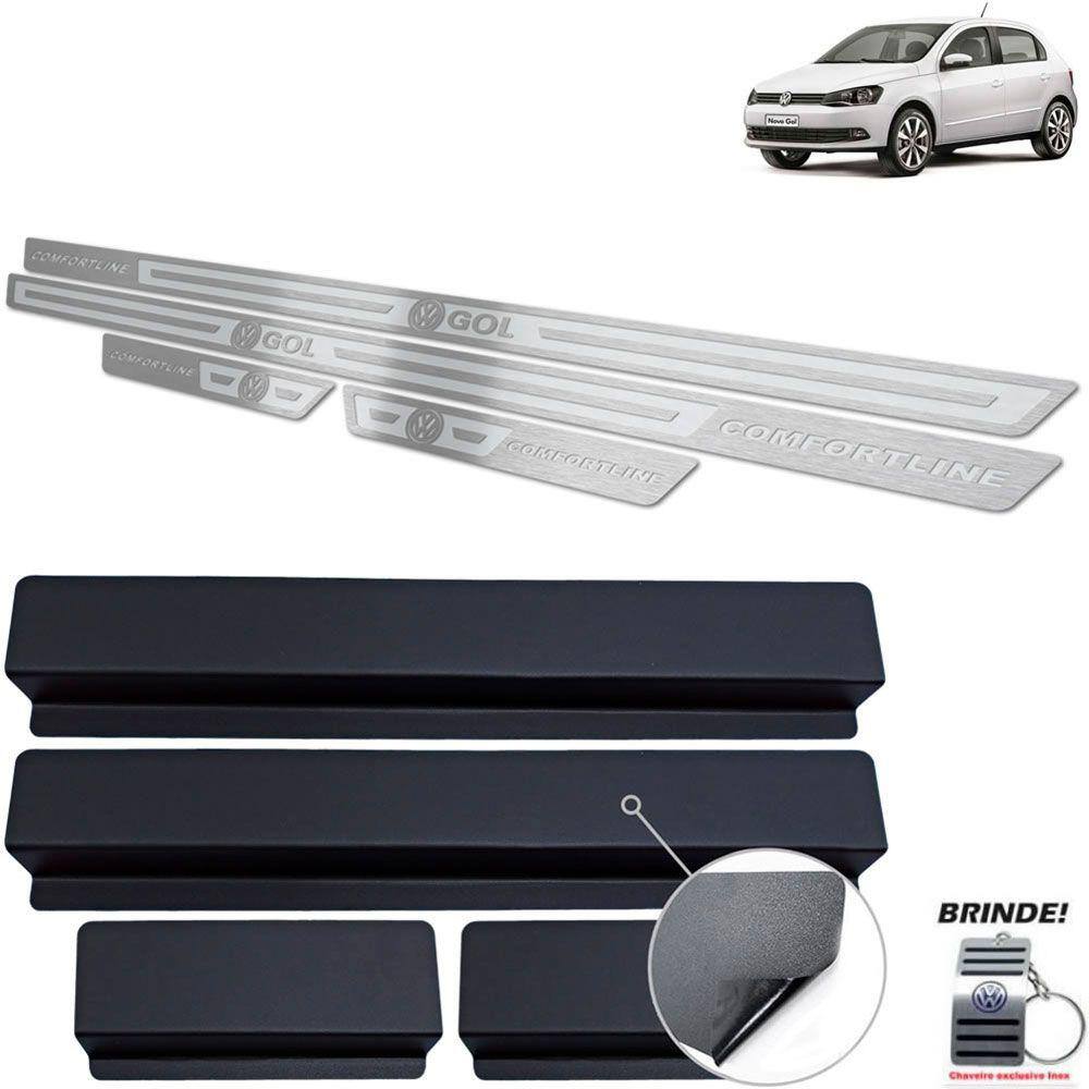 Soleira Volkswagen Gol Comfortline G6 G7 Prata Alto Relevo