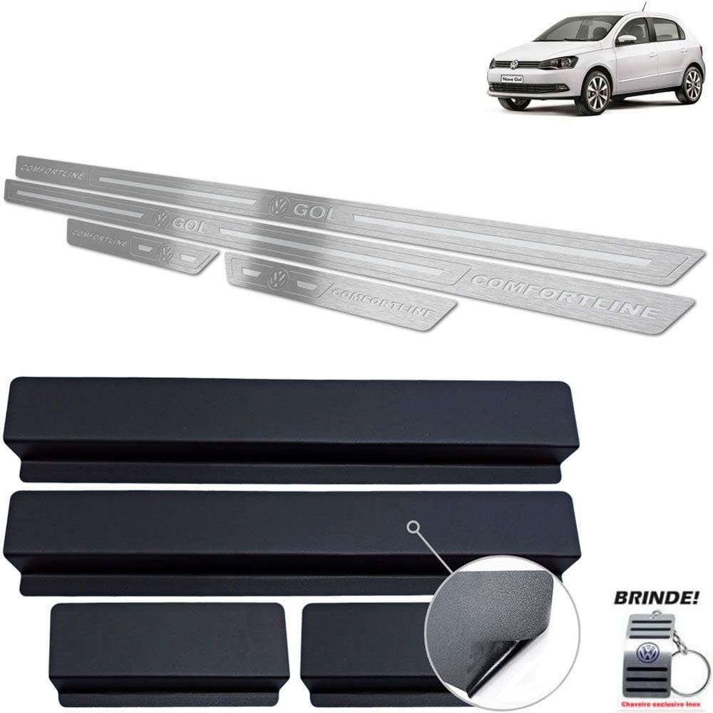 Soleira Volkswagen Gol Comfortline G6 G7 Prata Baixo Relevo