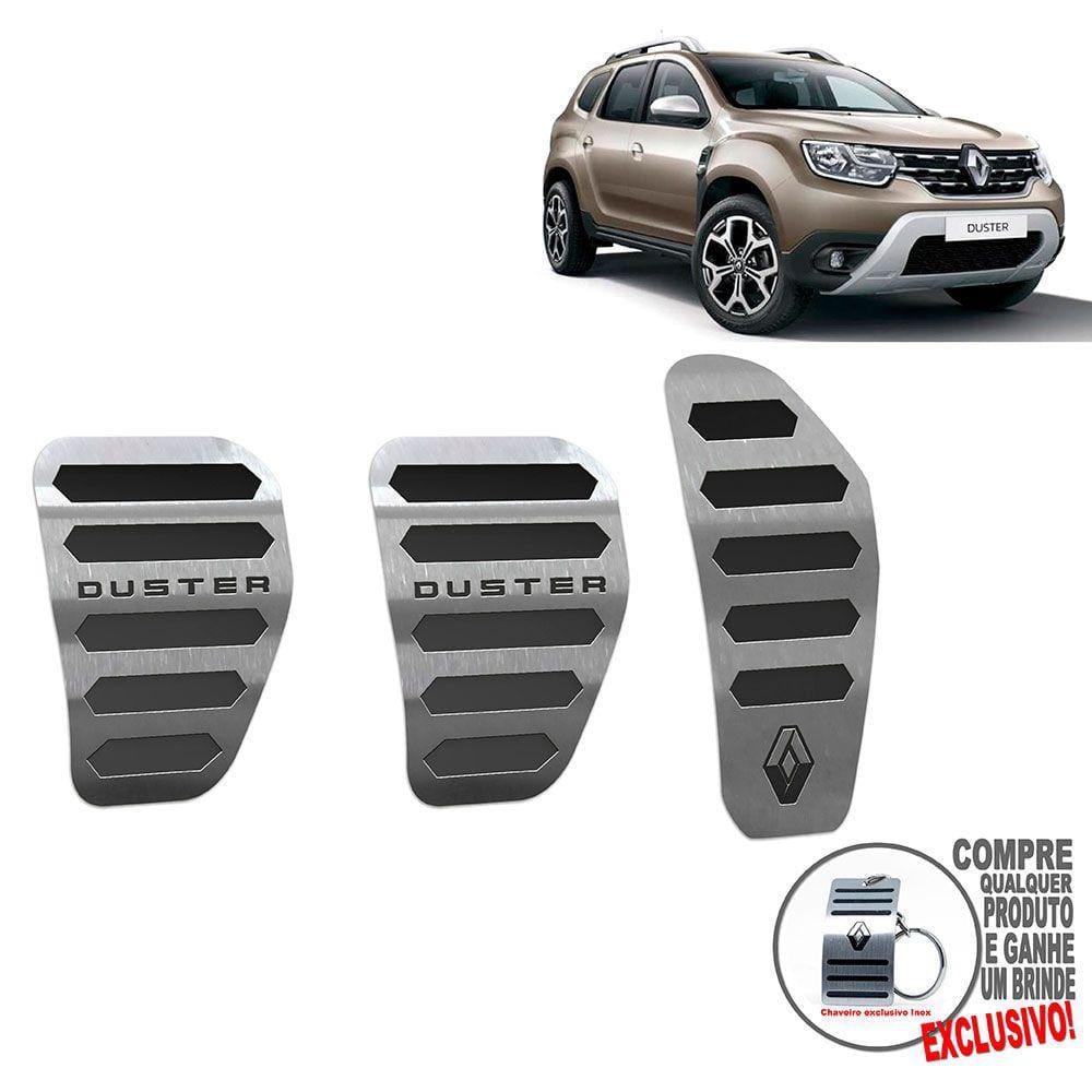 Pedaleira Manual Aço Inox Renault Duster 2021 Preto