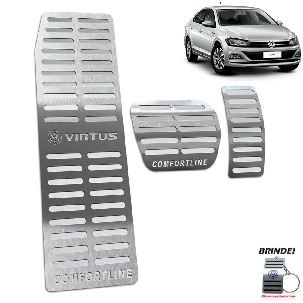 Descanso + Pedaleira Prata Virtus Comfortline 2018 a 2020