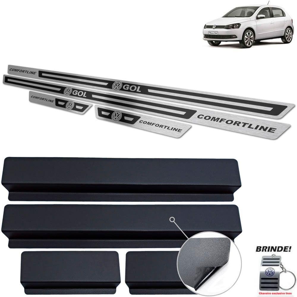Soleira Volkswagen Gol Comfortline G6 G7 Preto Alto Relevo