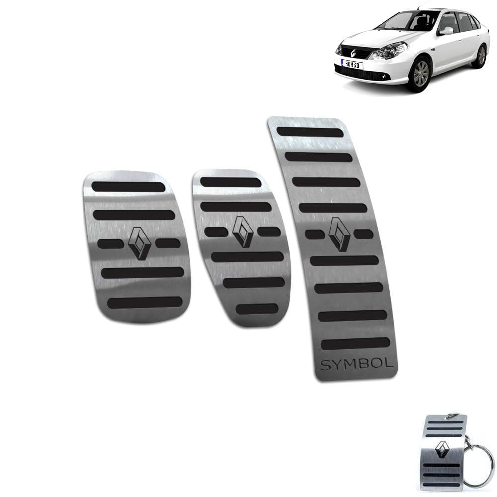Pedaleira Manual Aço Inox Renault Symbol 2009 a 2013 Preto
