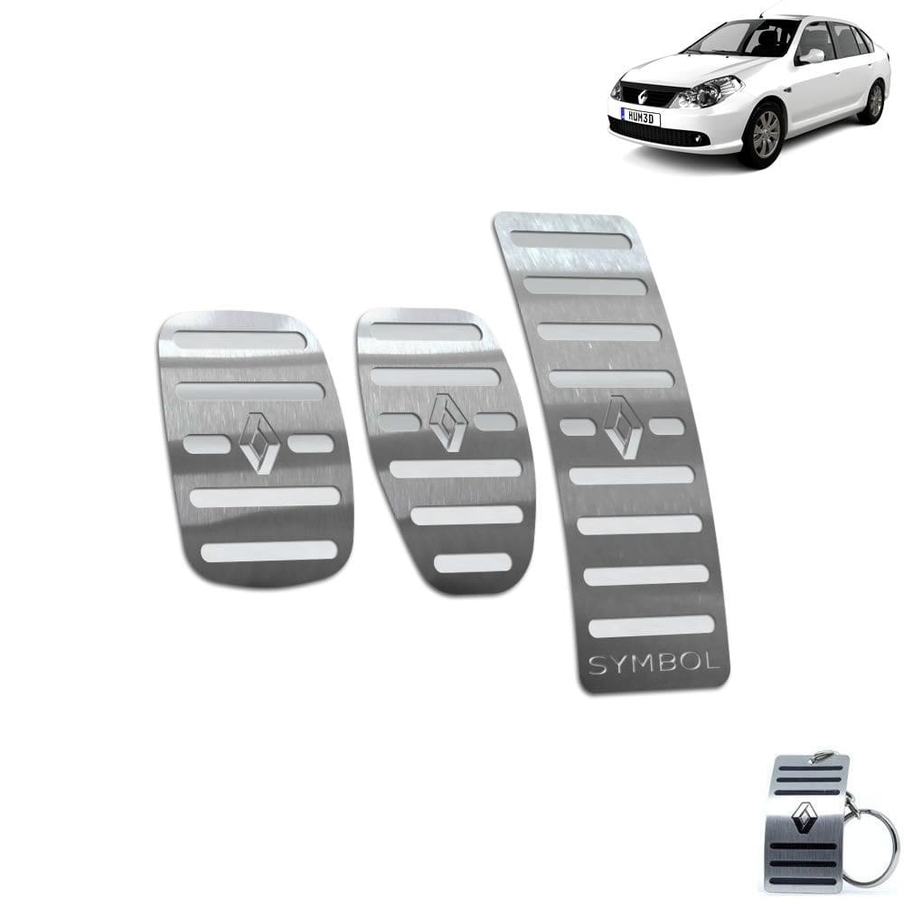 Pedaleira Manual Aço Inox Renault Symbol 2009 a 2013 Prata