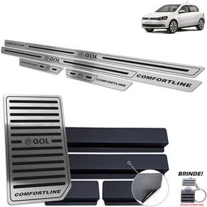 Descanso + Soleira Gol Comfortline G6 G7 Preto Baixo Relevo