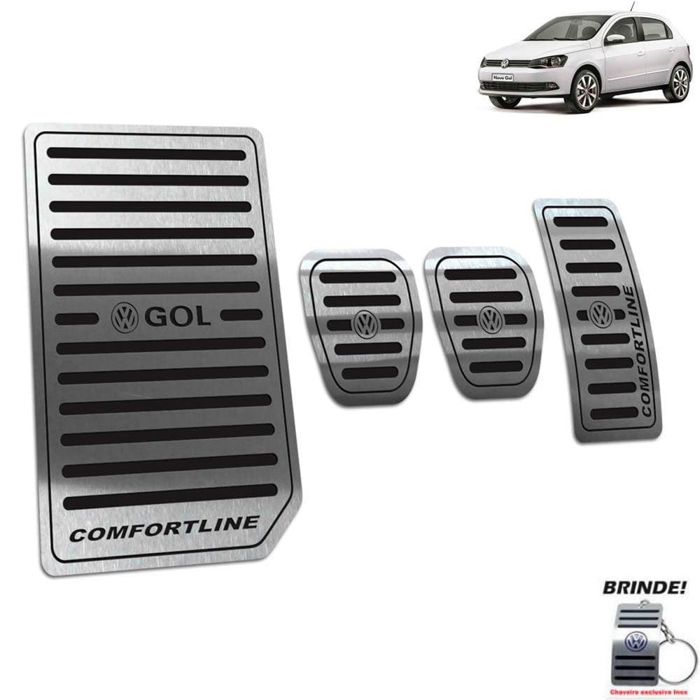 Descanso + Pedaleira Volkswagen Gol Comfortline G6 G7 Preto