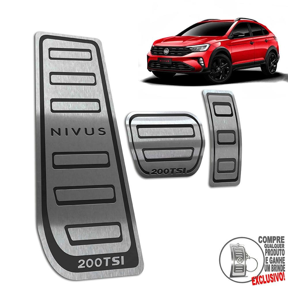 Descanso Pedaleira Automático Volkswagen Nivus R-Line Preto