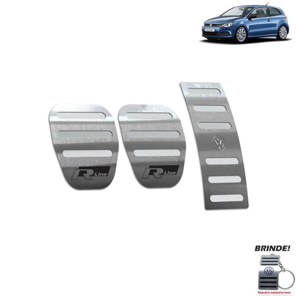 Pedaleira Manual Prata Polo R-Line 2003 a 2015 Aço inox