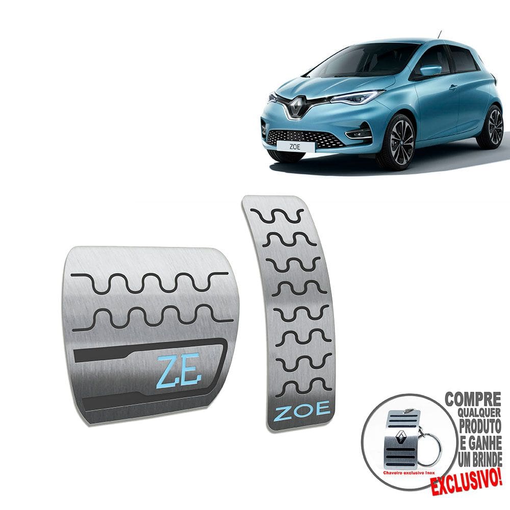 Pedaleira Automático Aço Inox Renault Zoe Preto