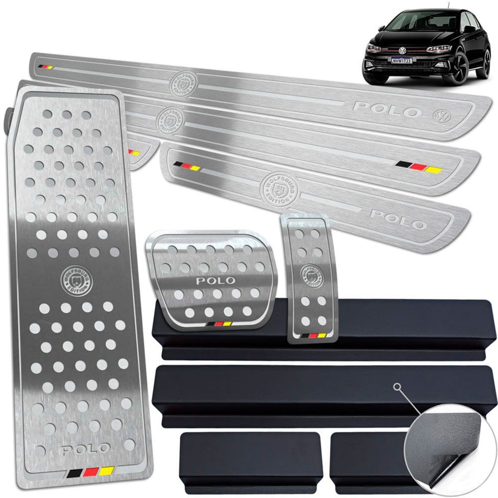 Pedaleira Automatic Soleira Descanso Prata Polo Wolfsburg Ed