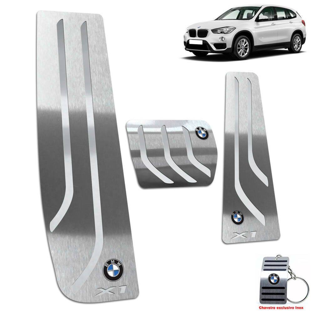 Pedaleira Automático + Descanso Bmw X1 2009 A 2015 Prata