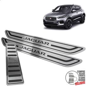 Descanso Soleira Jaguar E-Pace 2018 2020 Preto Baixo Relevo