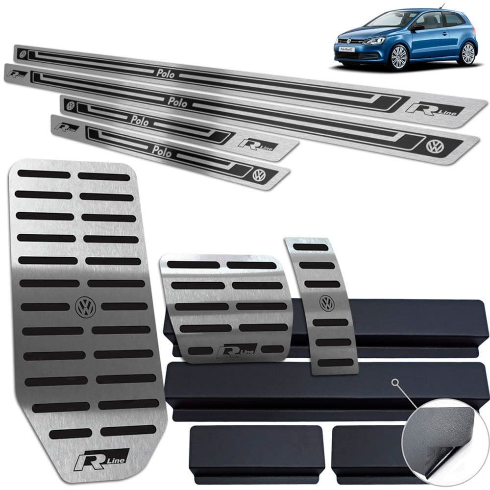 Descanso Pedaleira Auto Soleira Polo R-Line 2003 2015 Preto