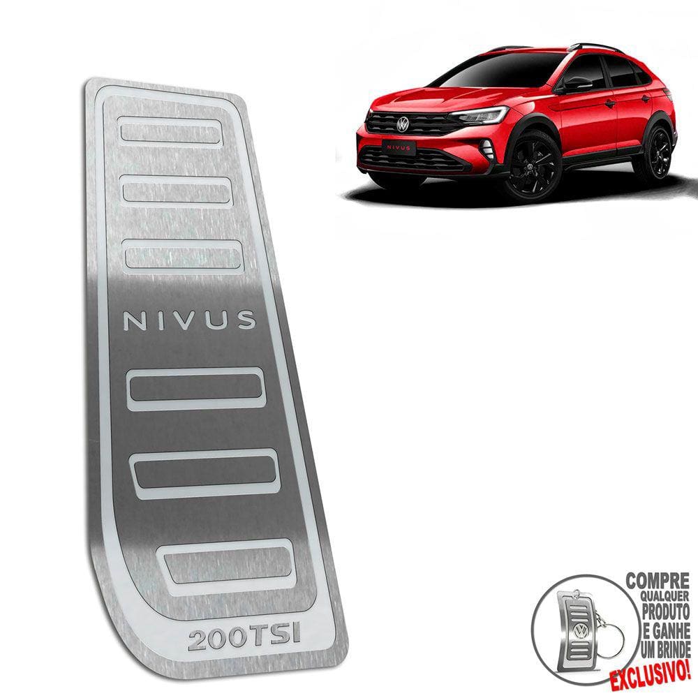 Descanso De Pé Aço Inox Volkswagen Nivus Prata