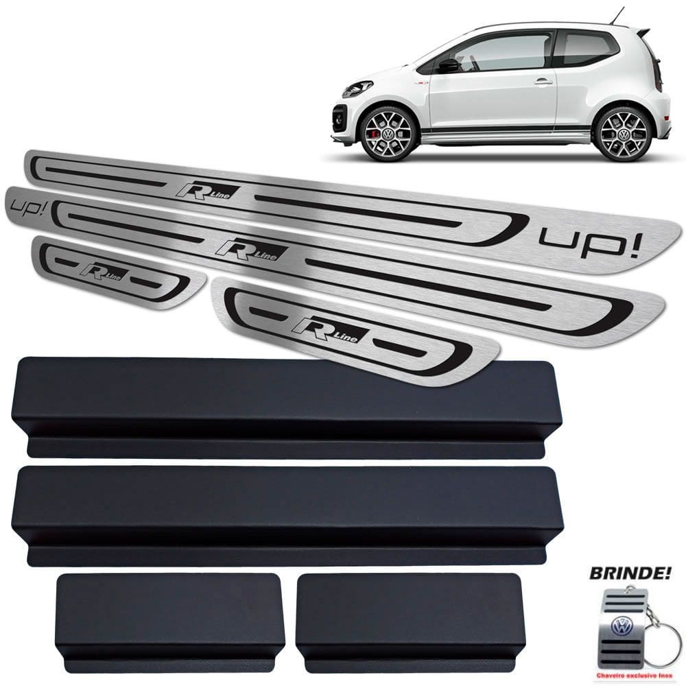 Soleiras Volkswagen Up R-line 4 Portas Preto Baixo Relevo