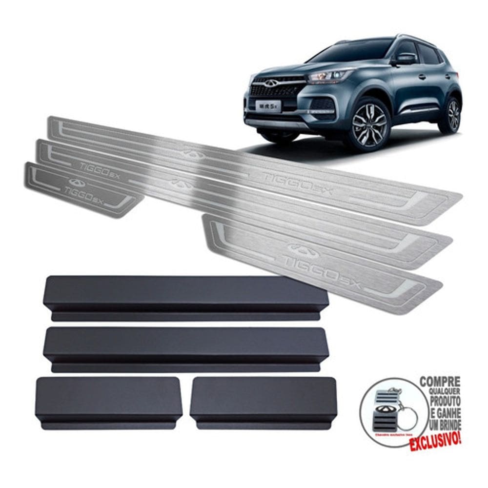 Soleira de Porta Chery Tiggo 5X 2021 2022 Prata Baixo Relevo