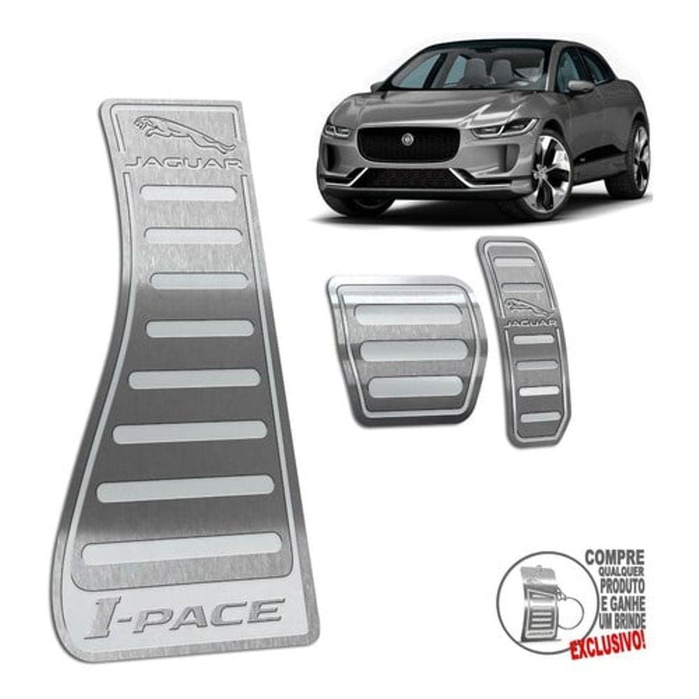 Descanso + Pedaleira Jaguar I-Pace 2019 A 2021 Prata