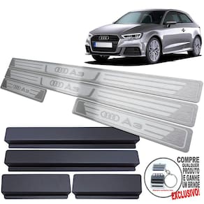Soleira De Porta Audi A3 2017 A 2021 Prata Alto Relevo