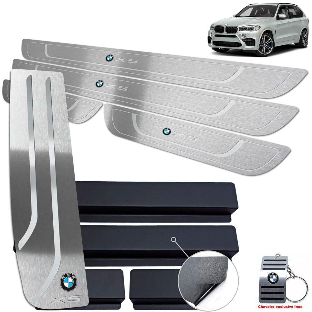 Descanso + Soleira Bmw X5 2015 A 2021 Prata Baixo Relevo